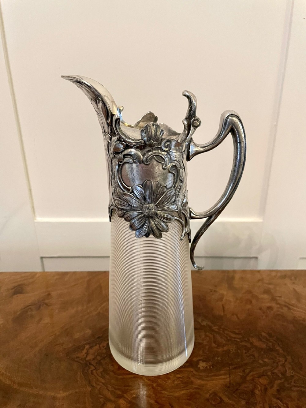   Quality Antique WMF Silver Plated and Glass Claret Jug
