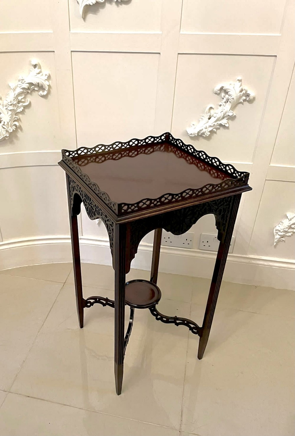  Quality Antique Victorian Carved Mahogany Lamp Table 
