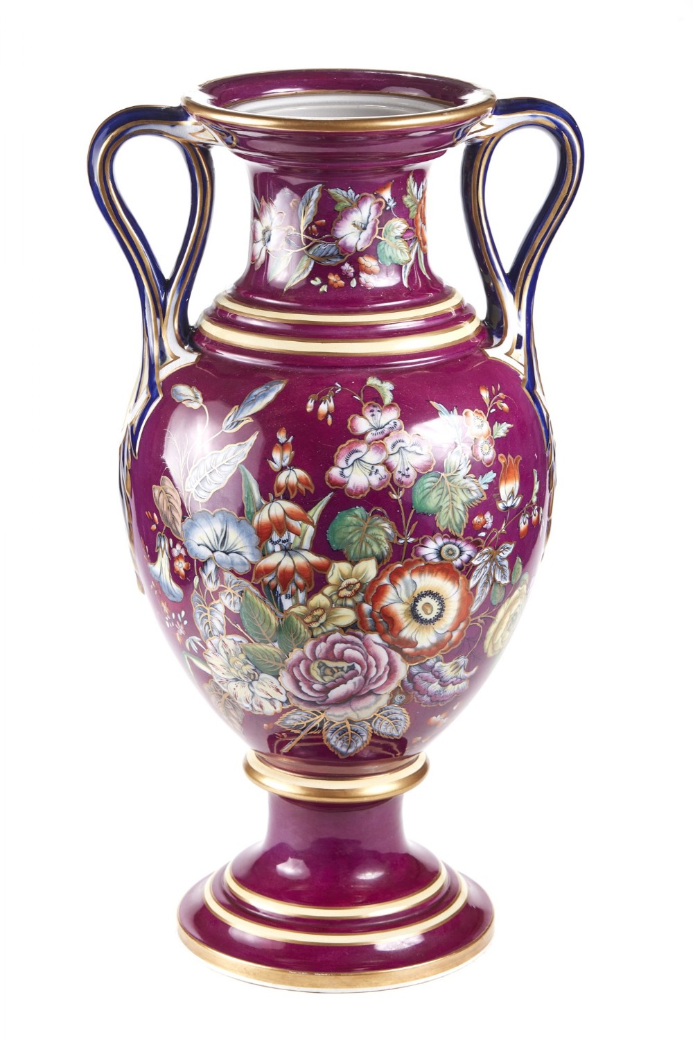  Large Staffordshire Porcelaneous Twin Handled Vase

