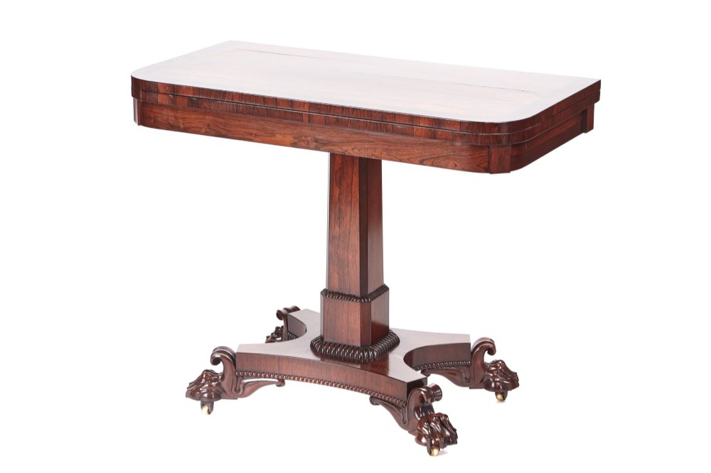 Quality Antique William IV Rosewood Card/Side Table