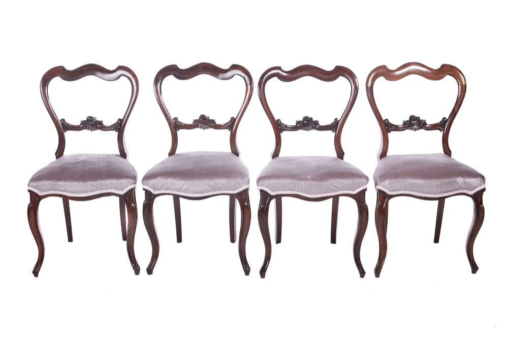  Quality Set of 4 Victorian Rosewood Dining Chairs
