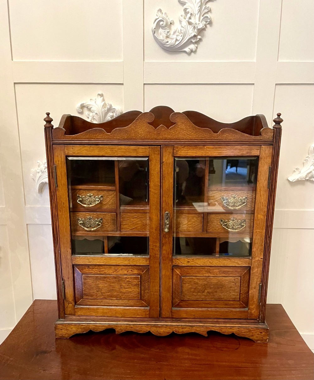  Large Antique Victorian Oak Smokers Cabinet 