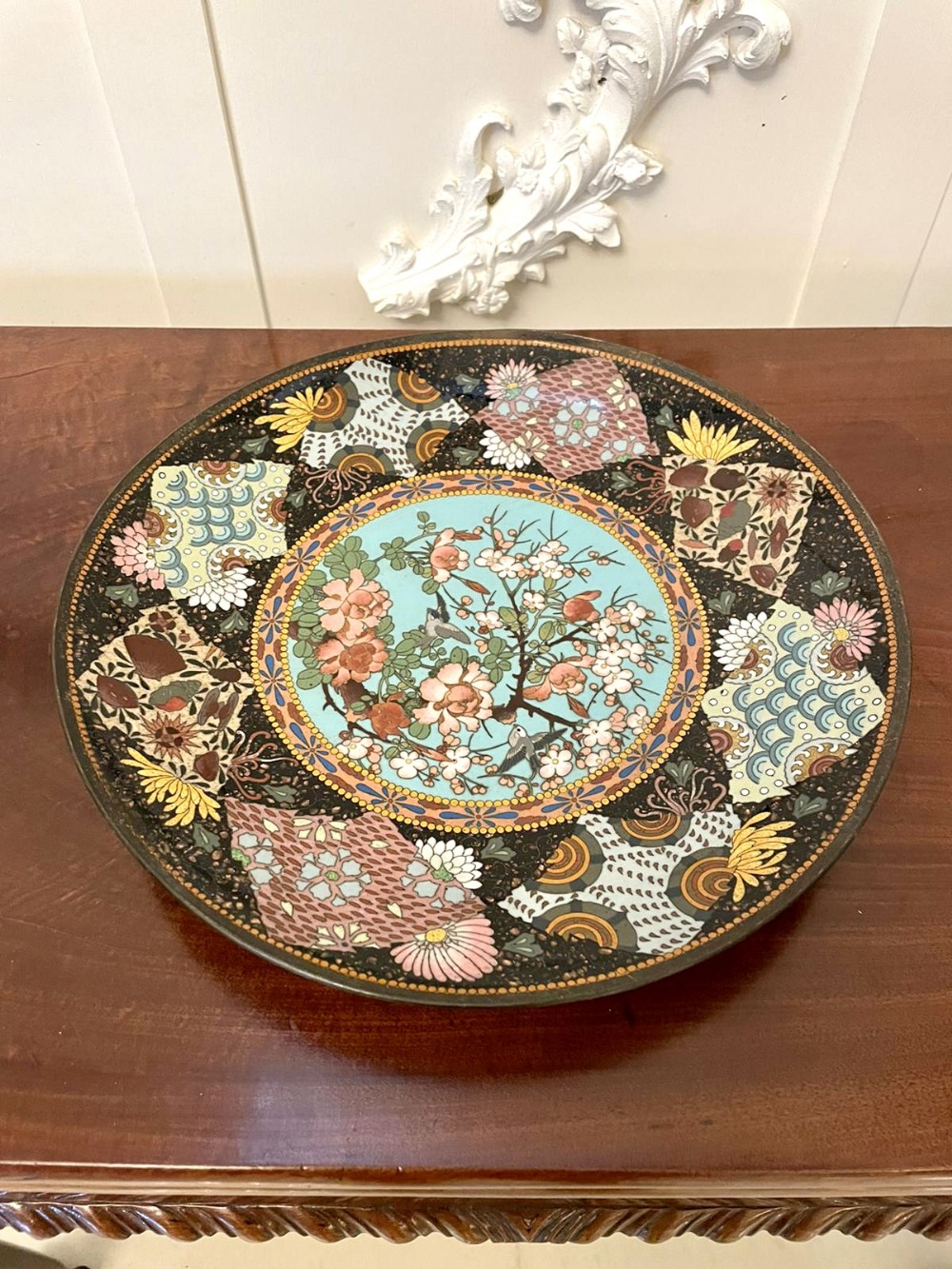  Quality Antique Japanese Cloisonne Plate 
