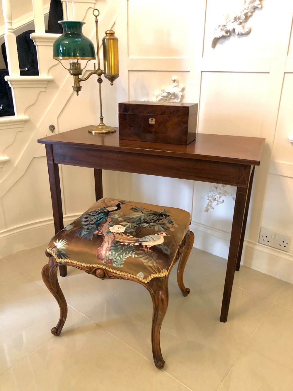  Antique Victorian Freestanding Walnut Stool
 View III