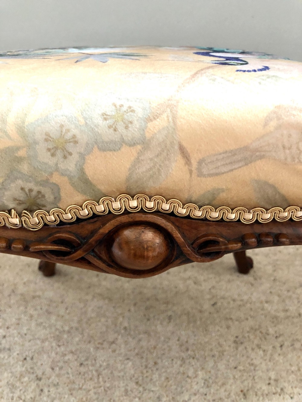  Antique Victorian Freestanding Walnut Stool
 View VII