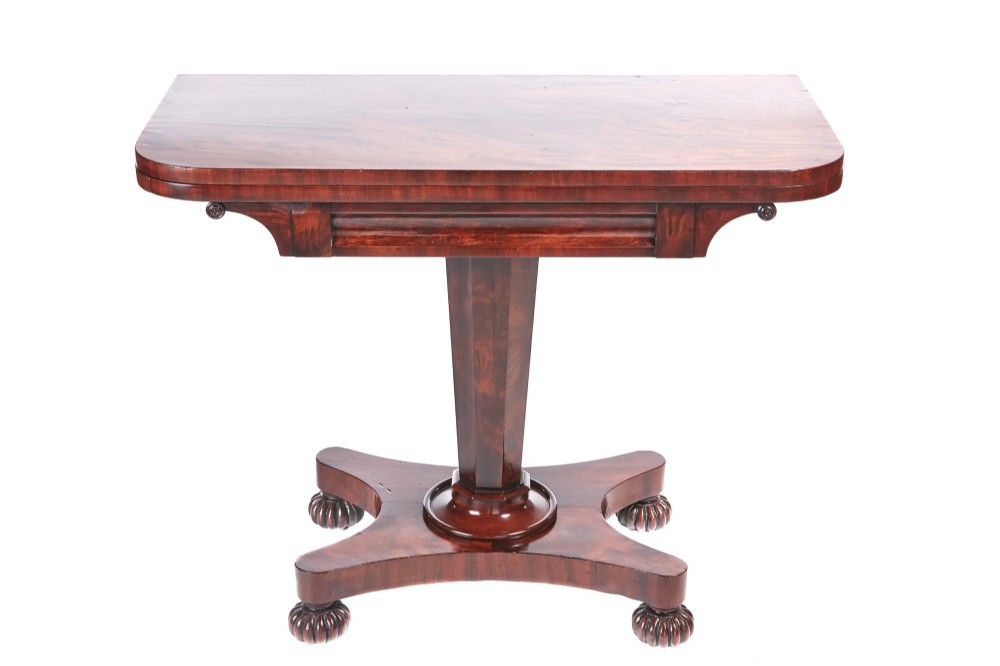  Fine Regency Antique Mahogany Card Table
