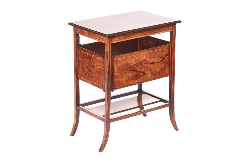  Unusual Antique Inlaid Rosewood Centre Table
