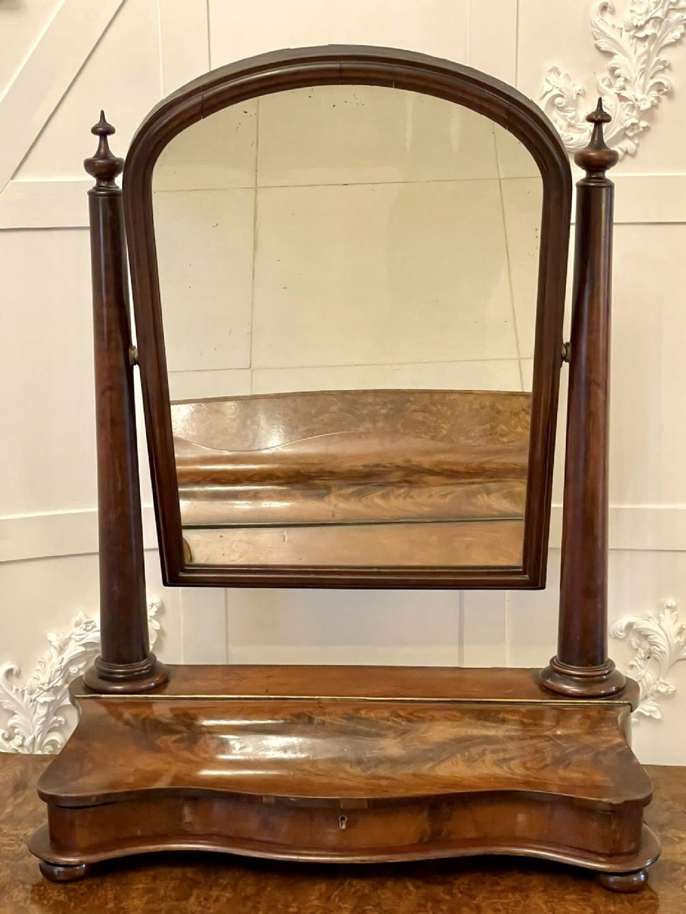  Large Antique Victorian Quality Mahogany Dressing Table Mirror 
