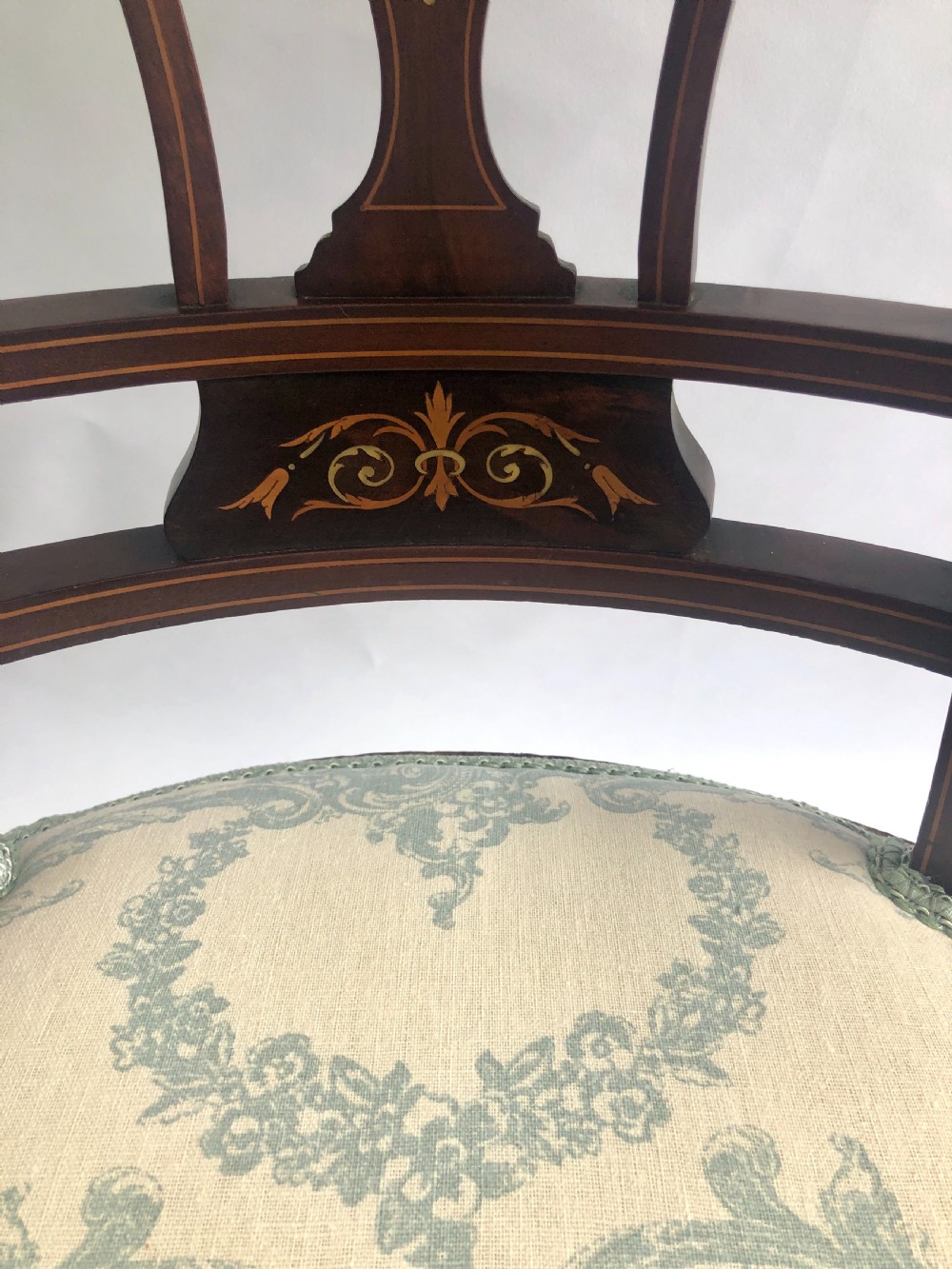 Antique Victorian Inlaid Mahogany Armchair View VI