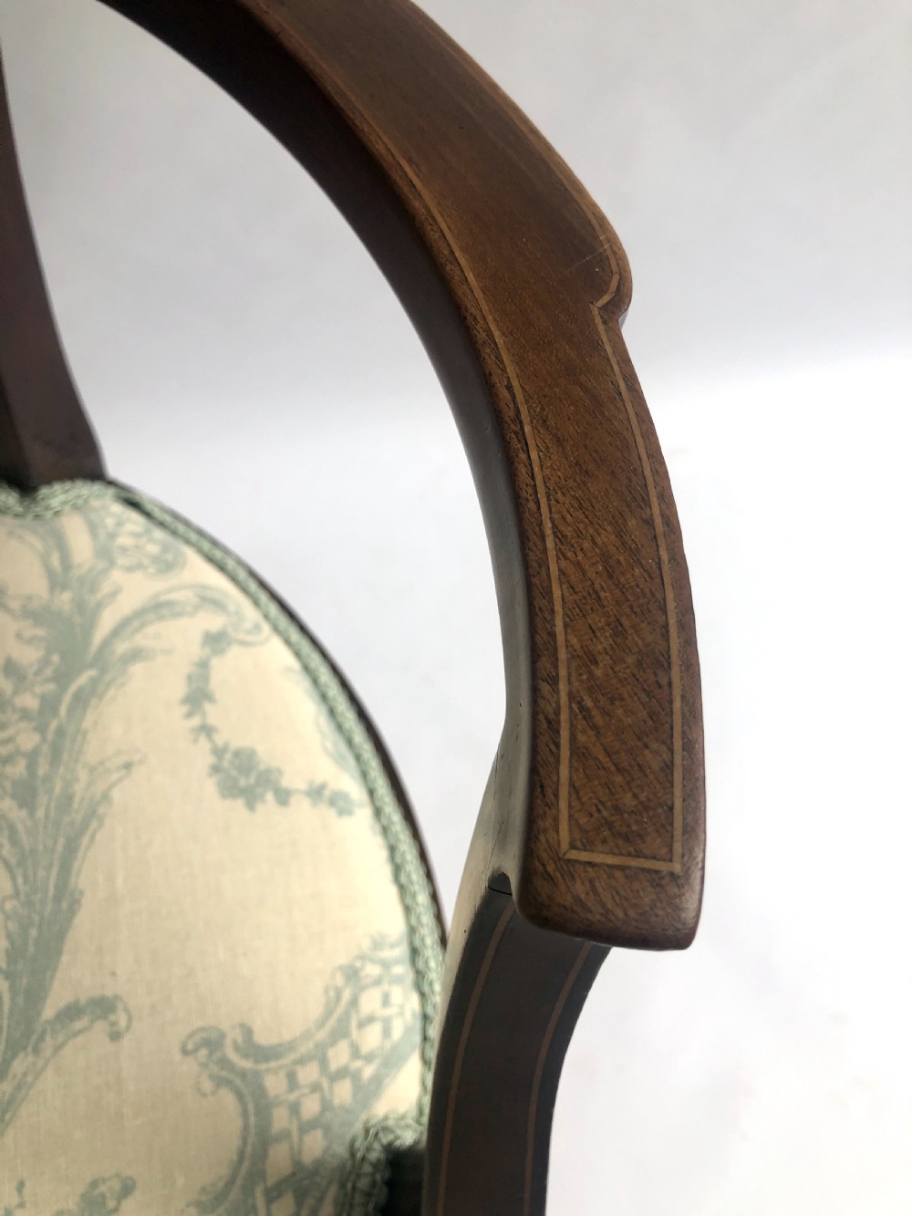 Antique Victorian Inlaid Mahogany Armchair View VII