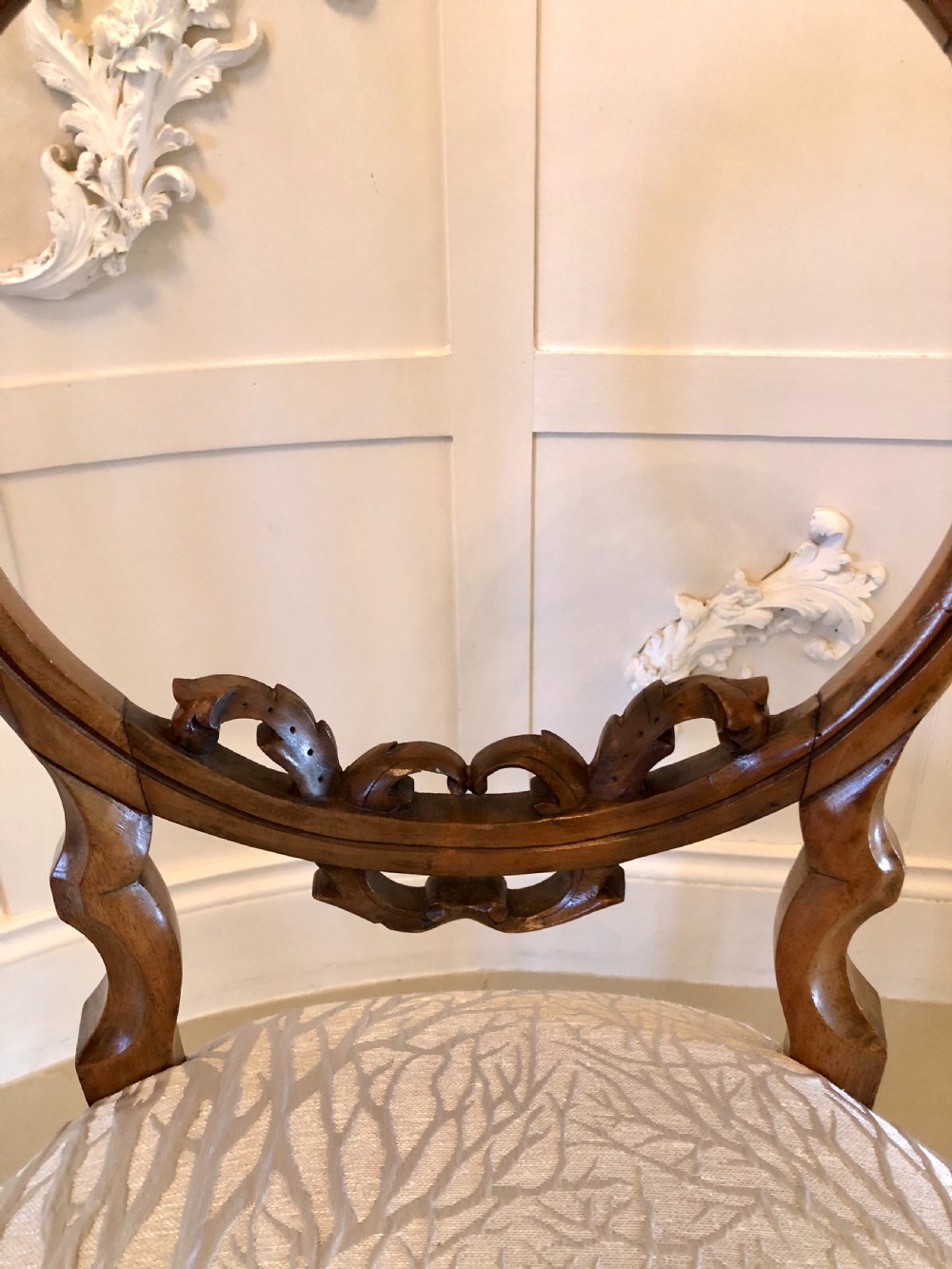 Fine Quality Set of Six Victorian Antique Walnut Dining Chairs View IV