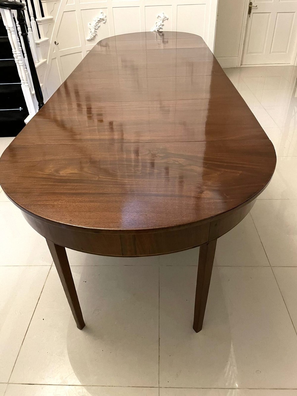Large Antique George III Quality Mahogany Metamorphic D-End Dining Table 71 x 114 x 366 cm