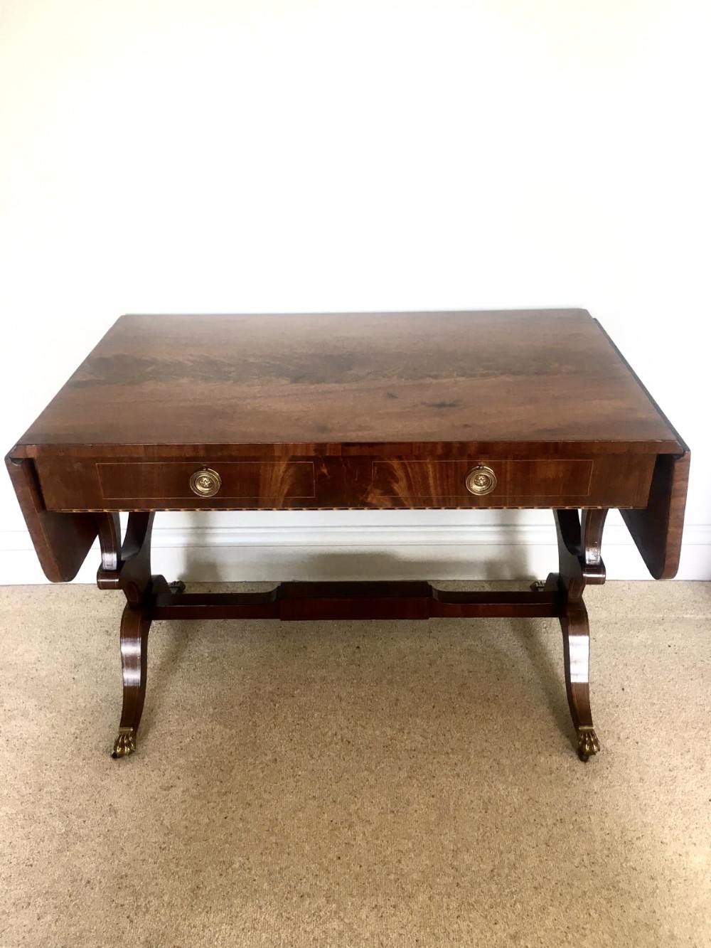 Fine Quality Antique George III Inlaid Mahogany Freestanding Sofa Table