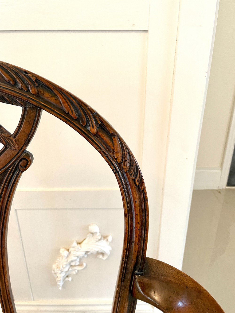  Set of Six Antique 19th Century Quality Carved Mahogany Dining Chairs 
 View IV
