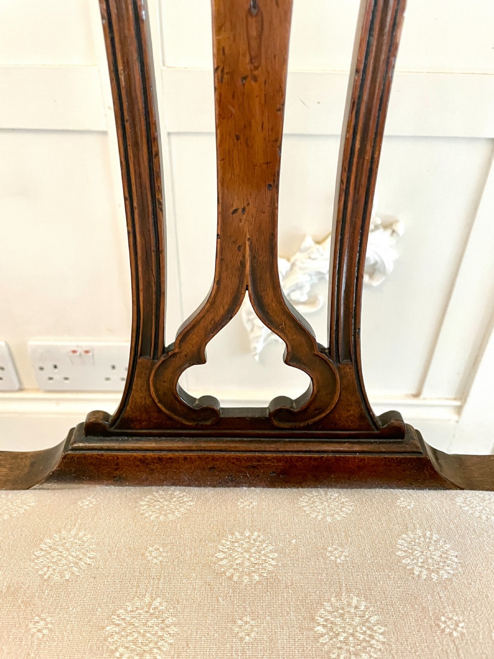  Set of Six Antique 19th Century Quality Carved Mahogany Dining Chairs 
 View V