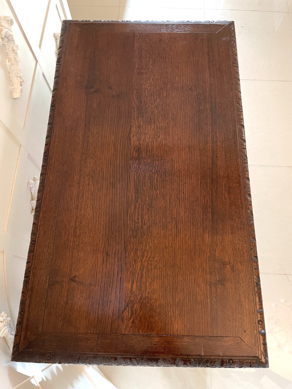  Antique Victorian Quality Carved Oak Freestanding Centre Table 
 View II
