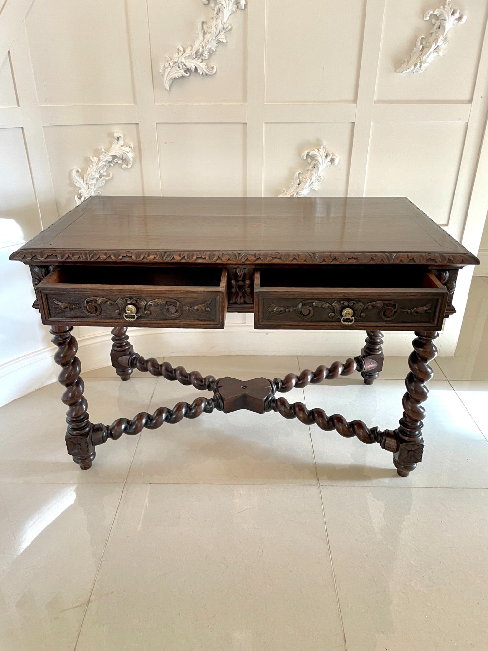  Antique Victorian Quality Carved Oak Freestanding Centre Table 
 View XVI