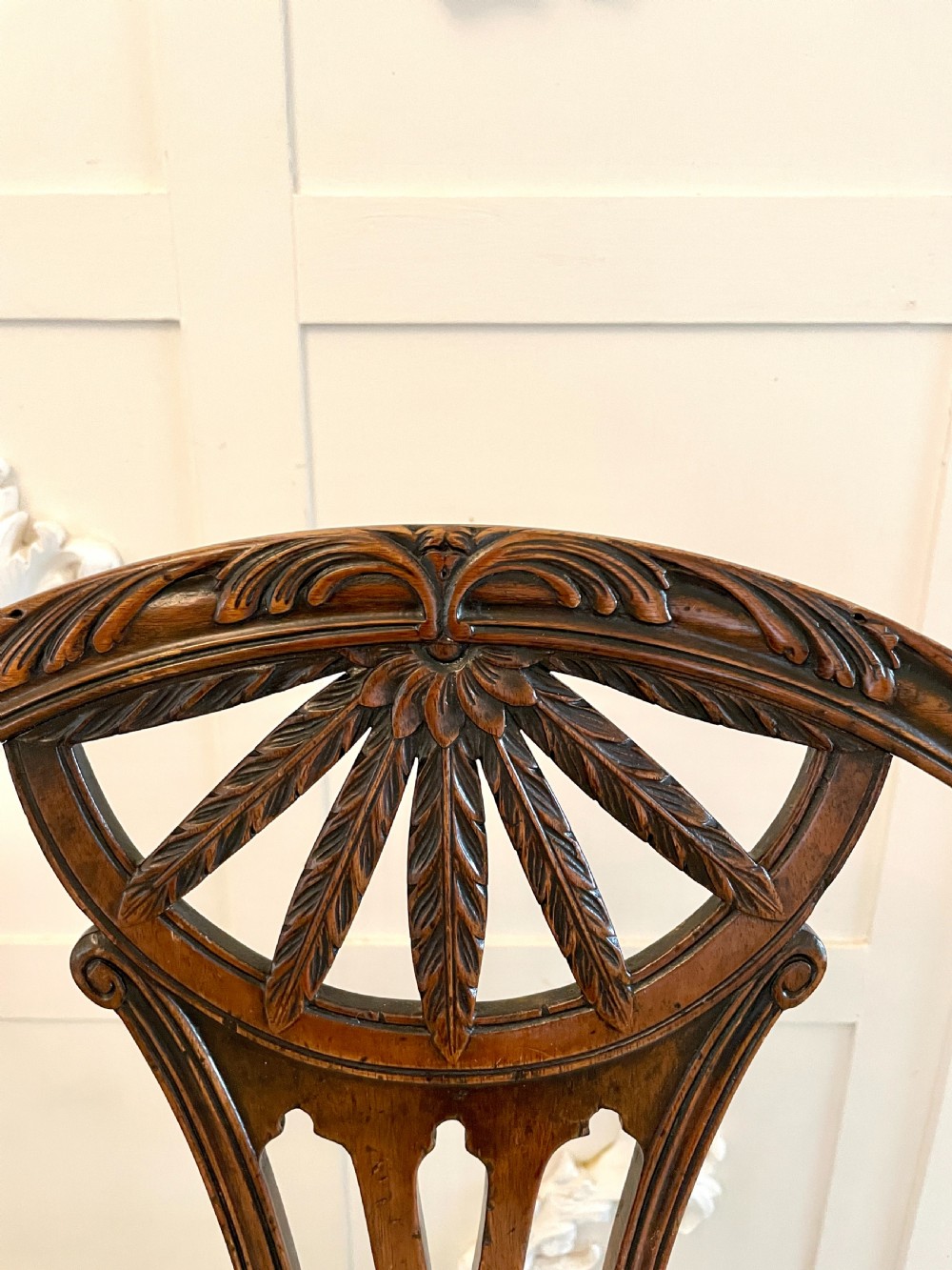 Pair of Antique 19th Century Quality Carved Mahogany Desk Chairs
 View VII
