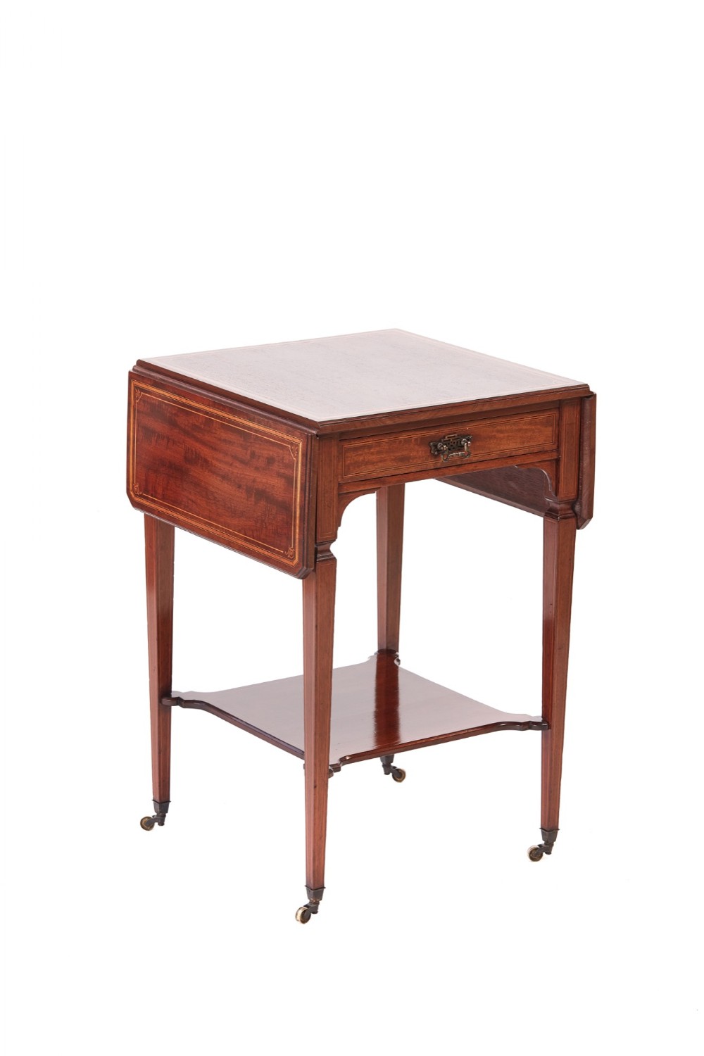  Fine Quality Antique Edwardian Mahogany  Satinwood Inlaid Lamp Table 
