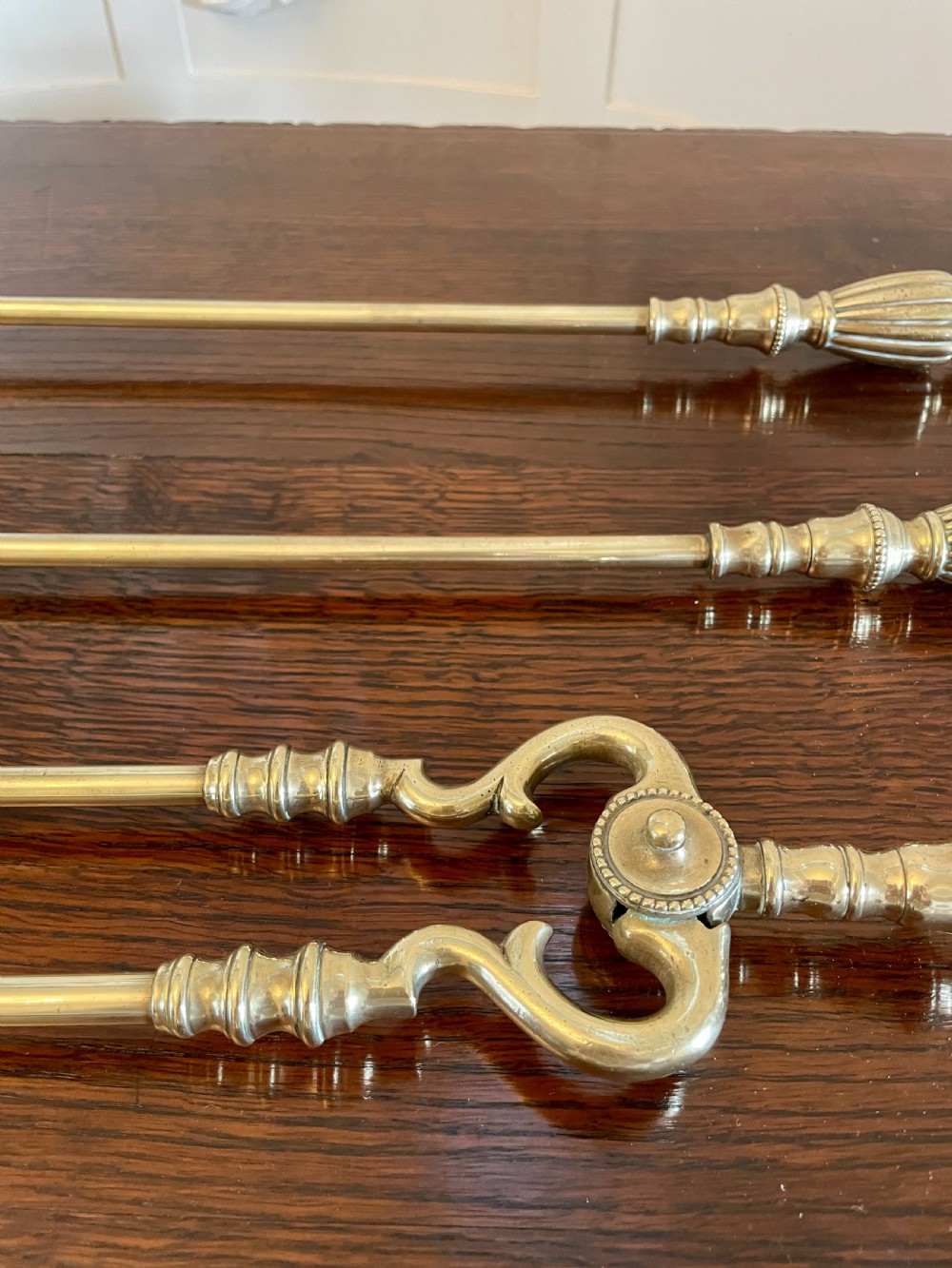  Antique Victorian Set of Quality Brass Fire Irons 
 View IV