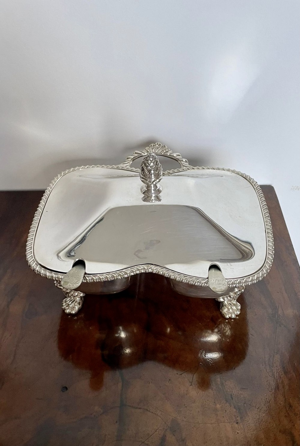 Unusual Antique Victorian Quality Silver Plated Double Serving Dish
