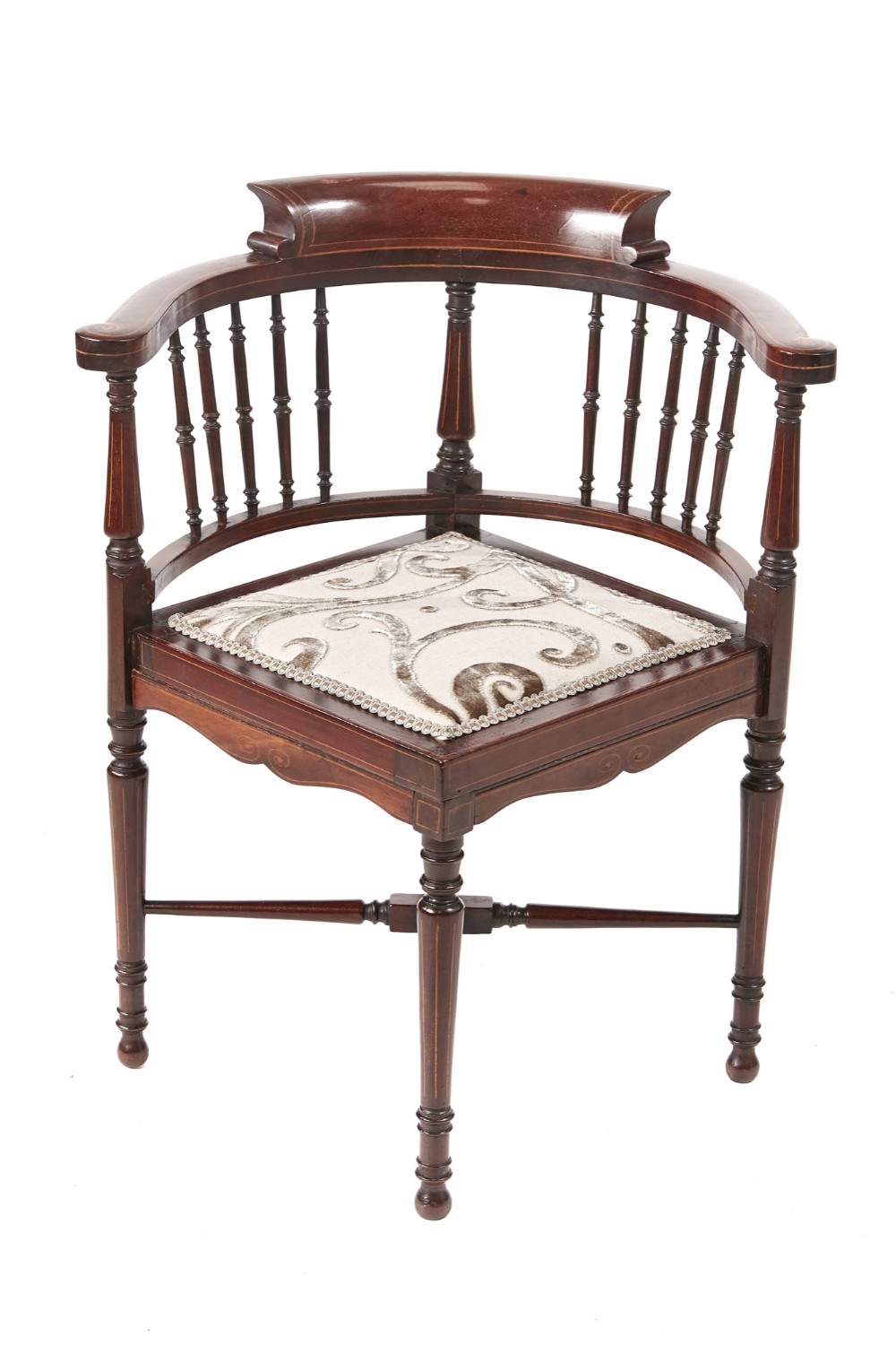 Quality Edwardian Mahogany Inlaid Corner Chair
