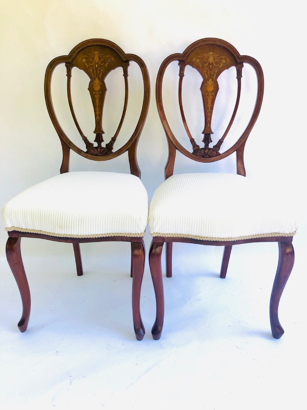 Fine Quality Pair of Inlaid Mahogany Victorian Side Chairs View III