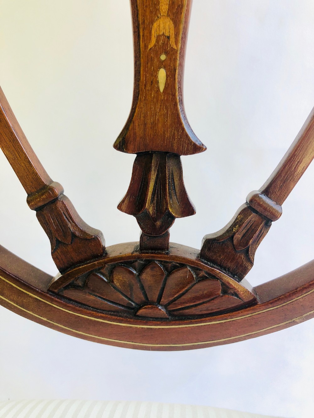 Fine Quality Pair of Inlaid Mahogany Victorian Side Chairs View VIII