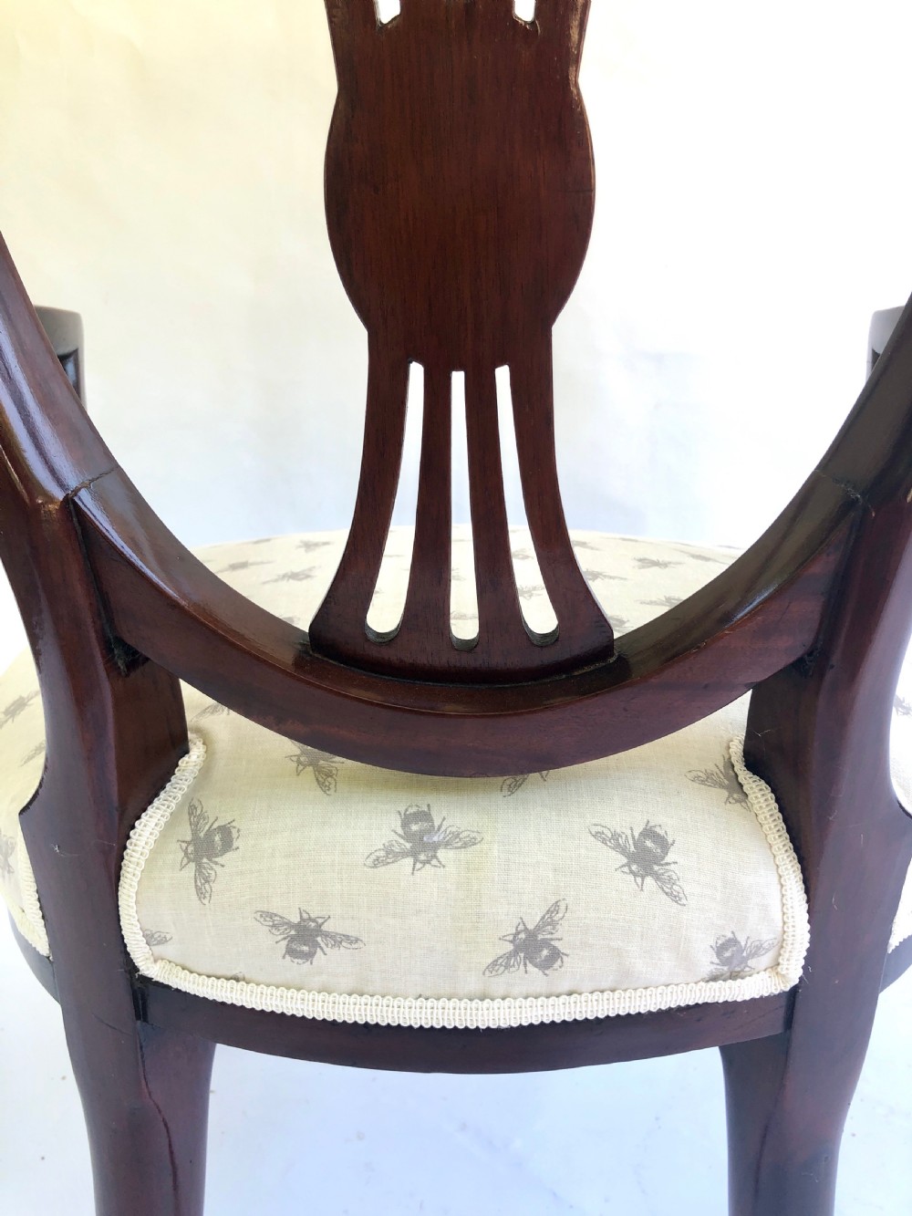 Antique Victorian Hepplewhite Style Mahogany Armchair View III