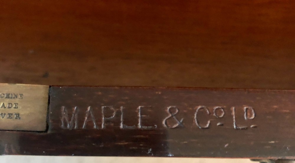 Fine Quality Victorian Freestanding Maple & Co. Inlaid Writing Desk

 View IV