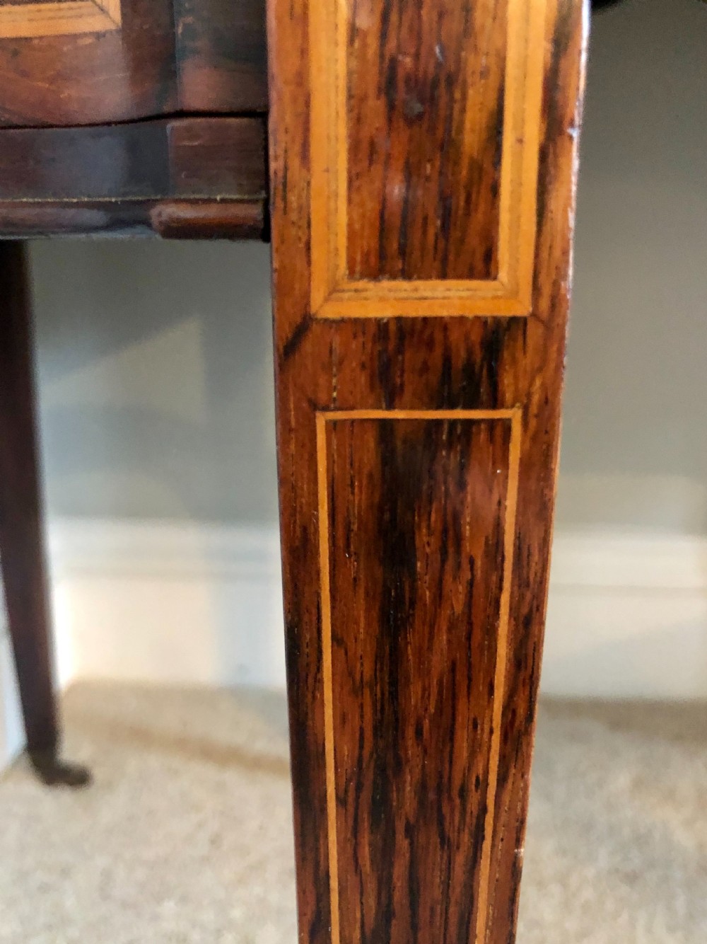 Fine Quality Victorian Freestanding Maple & Co. Inlaid Writing Desk

 View XVII