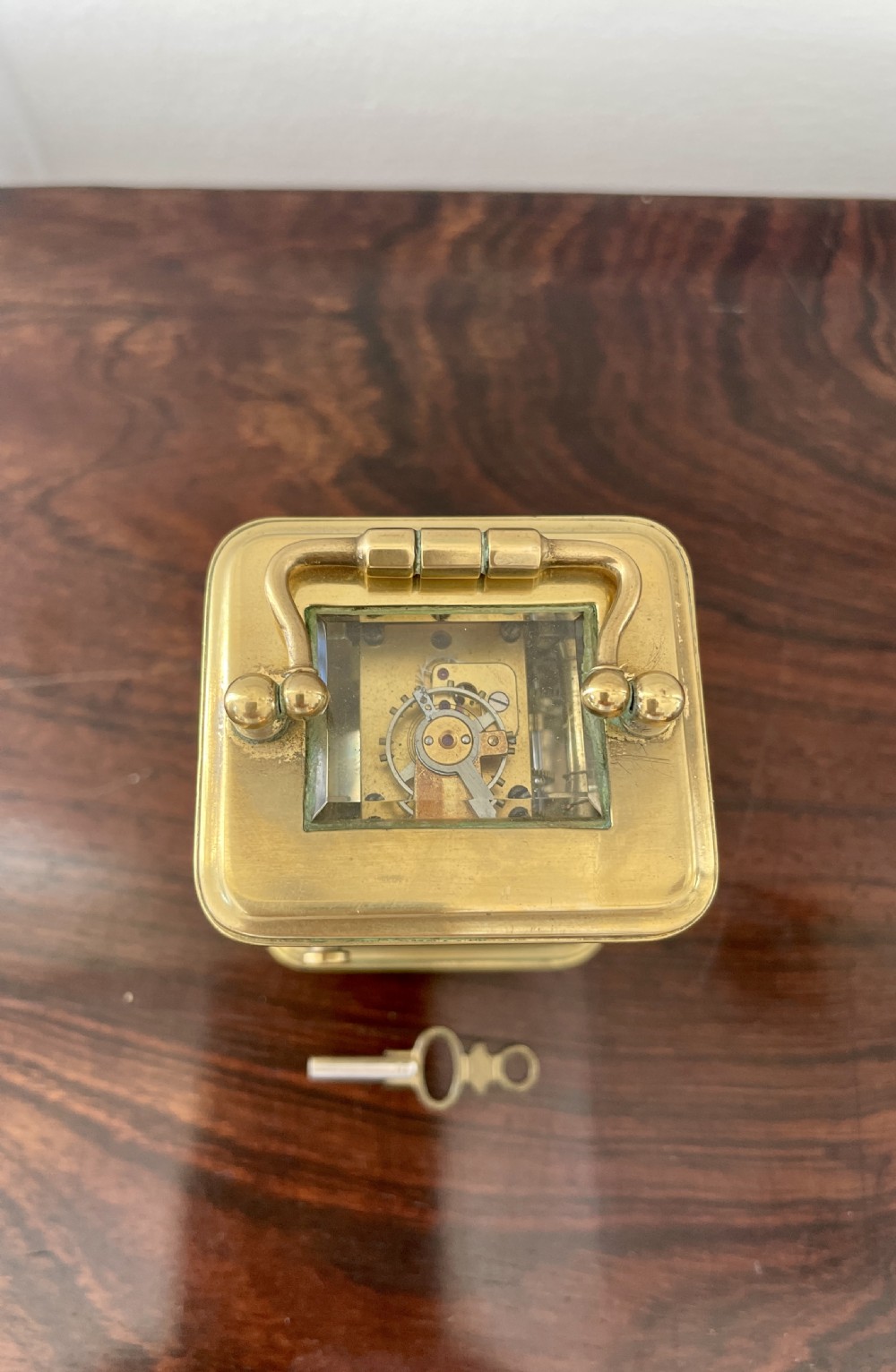 Charming Antique Lacquered Brass Cased Carriage Clock
 View III