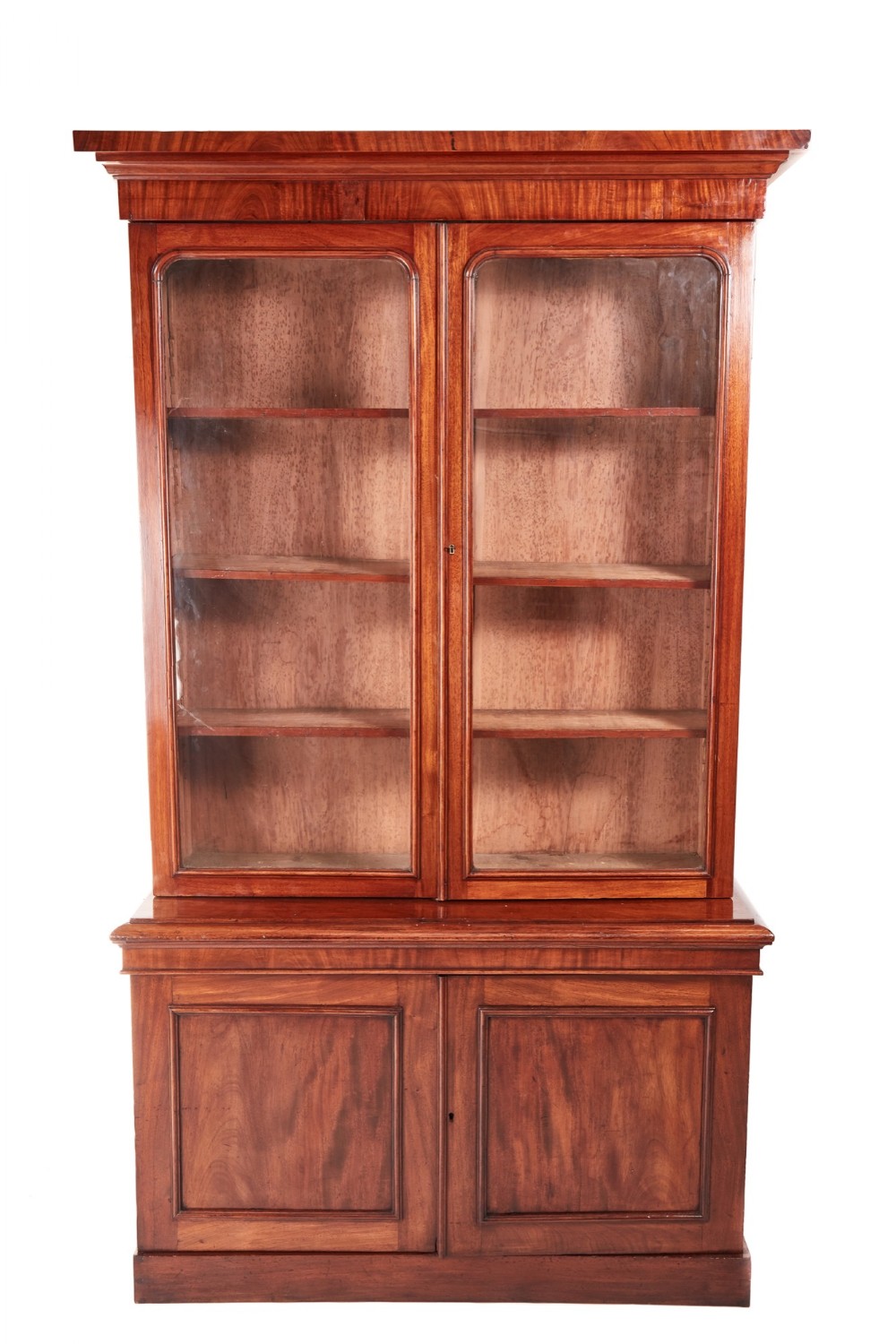 Quality Antique Victorian Figured Mahogany Bookcase
