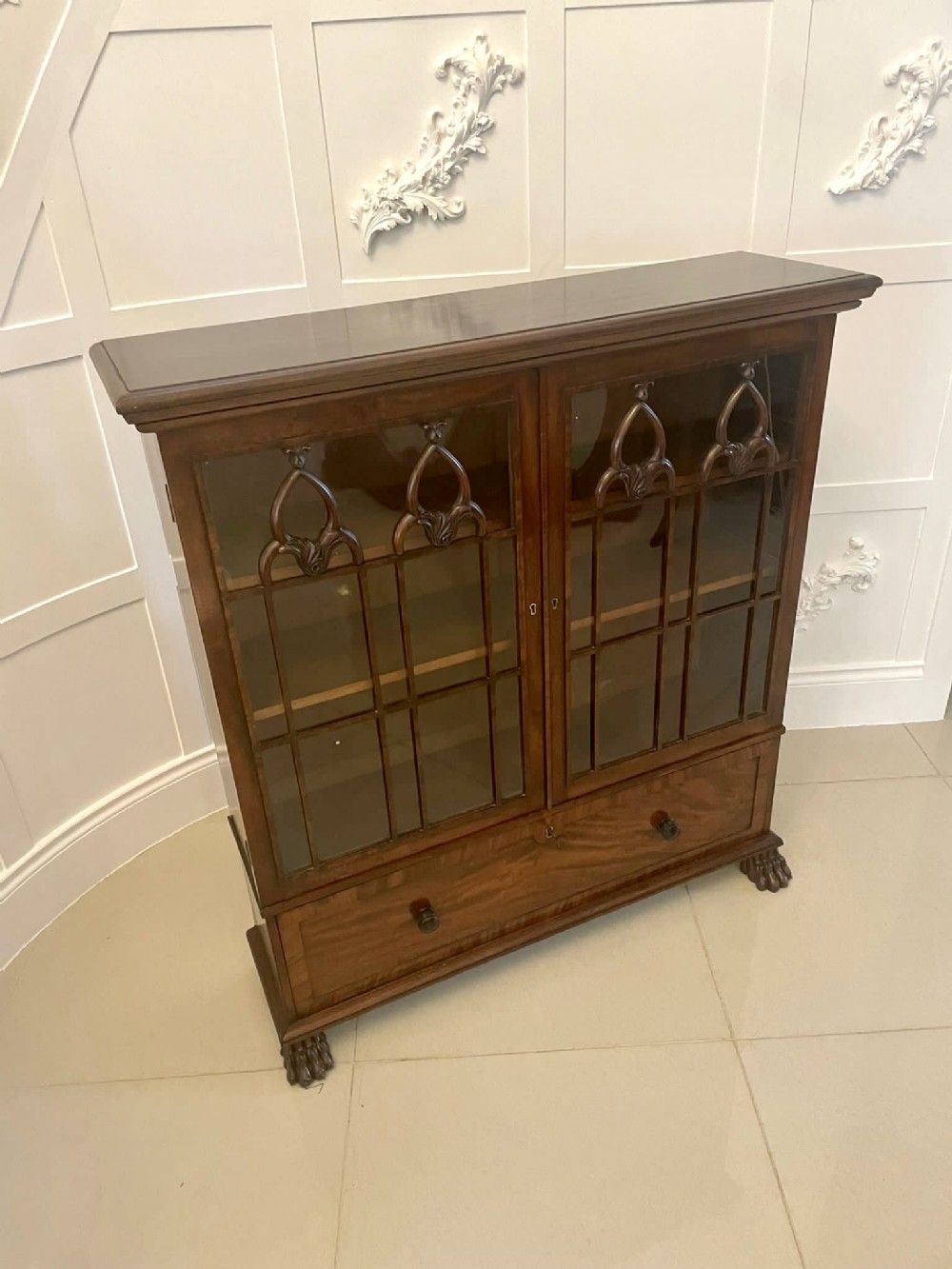 Unusual Antique Regency Quality Mahogany Astral Glazed Bookcase 