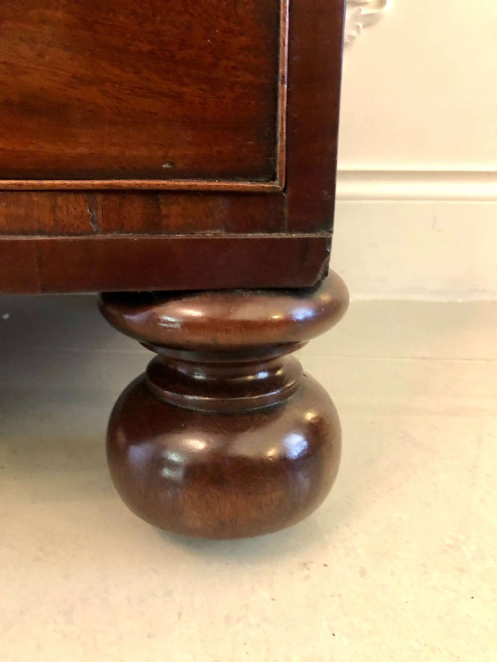 Quality Antique Regency Mahogany Bow Fronted Chest of Drawers View IV