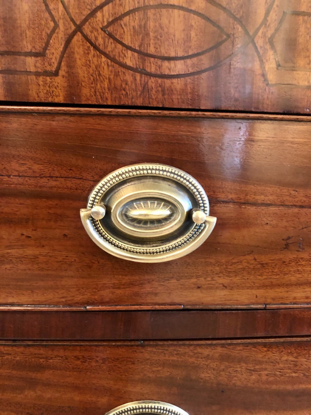Quality Antique Regency Mahogany Bow Fronted Chest of Drawers View VIII
