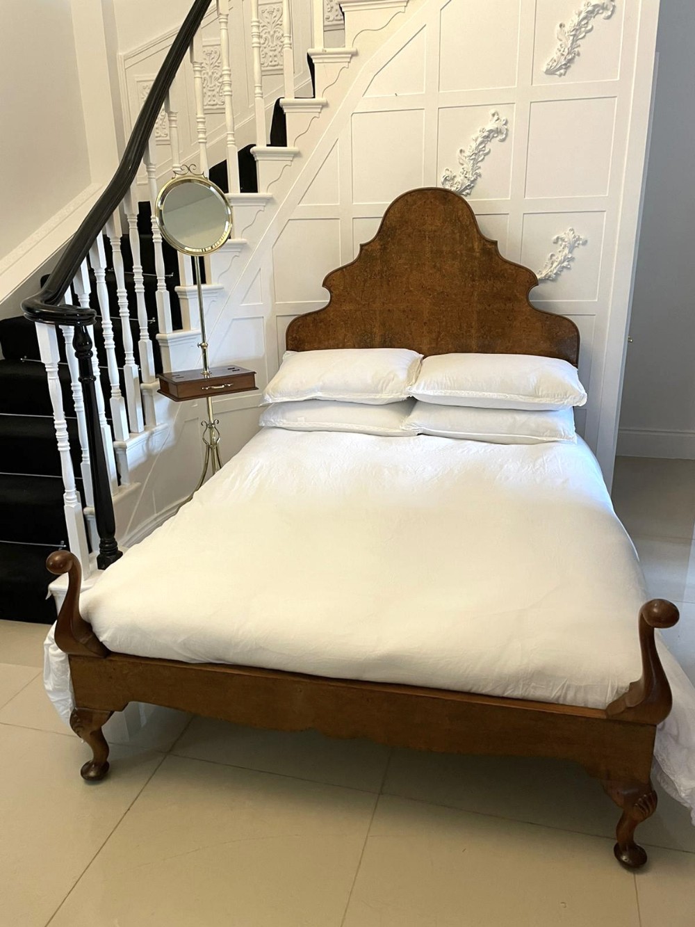   Antique Quality Burr Walnut Double Bed
