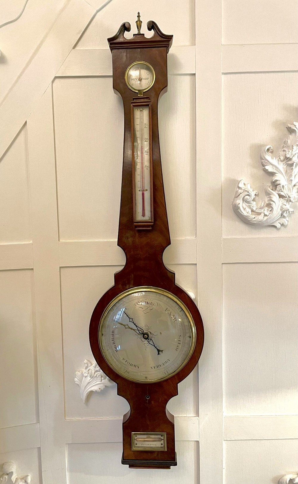  Fine Antique George III Quality Mahogany Banjo Barometer 
