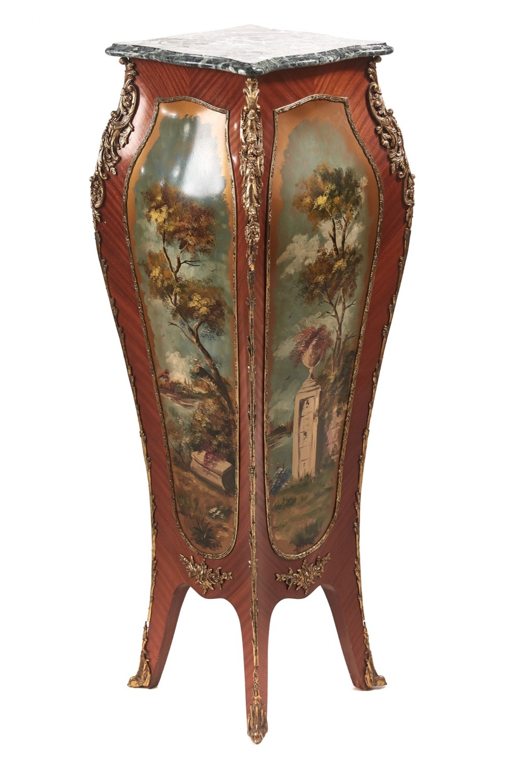  Magnificent Quality Antique Bombe Shaped Freestanding Pedestal
