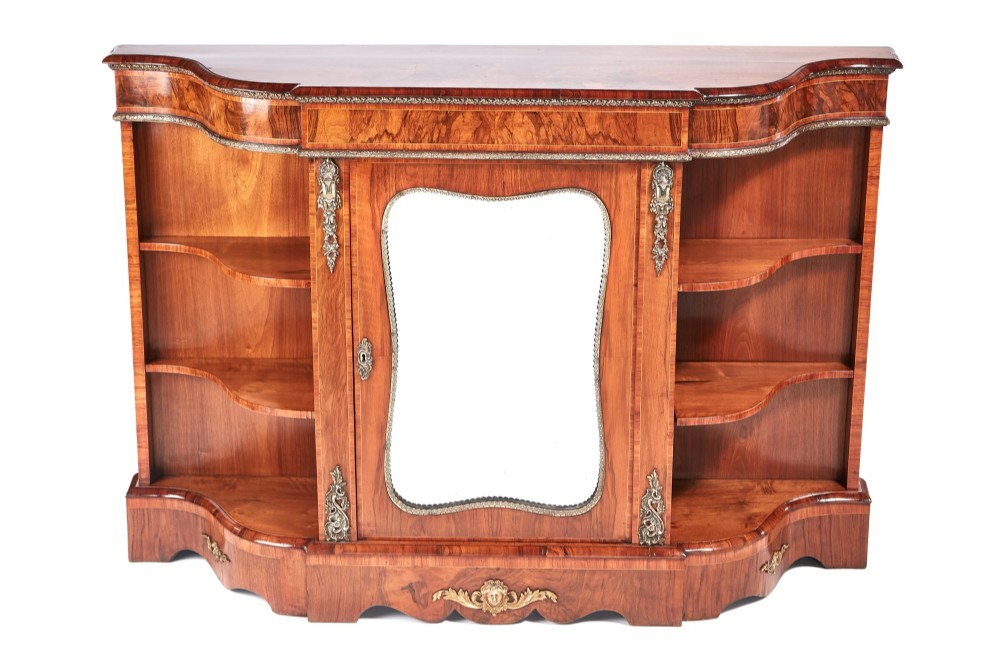 Fine Quality Antique  Victorian Burr Walnut Credenza
