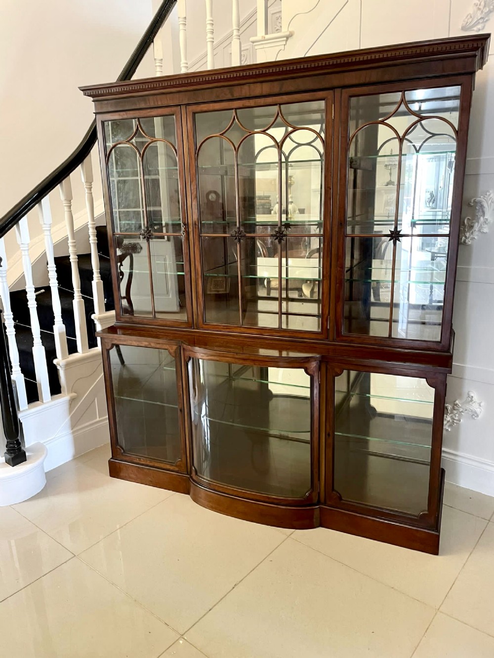  Outstanding Quality Antique Edwardian Mahogany Astral Glazed Display Cabinet 
