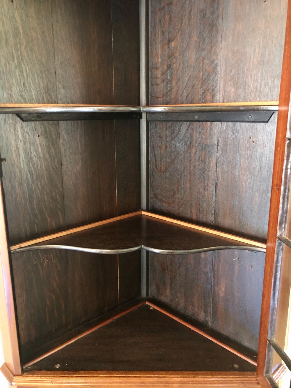 Fine Quality Antique  Edwardian Inlaid Mahogany Corner Cupboard
 View VI