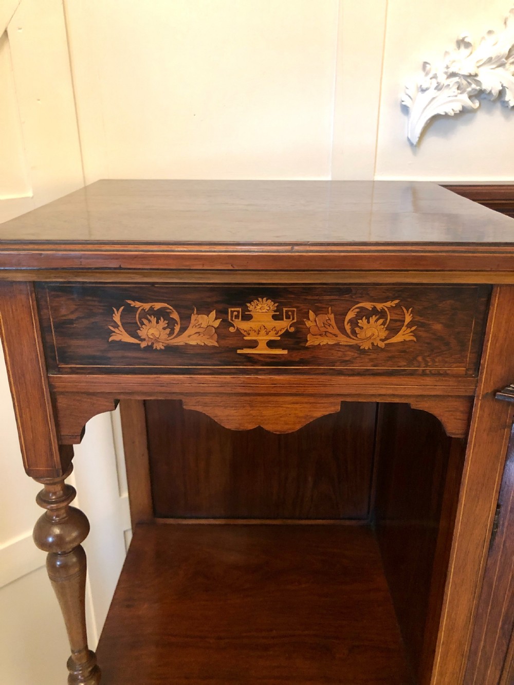  Antique Victorian Inlaid Rosewood Side Cabinet
 View XV