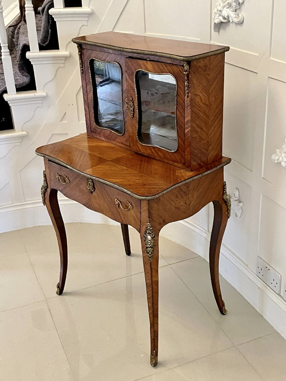  Antique Victorian Quality French Kingwood Bonheur Du Jour
