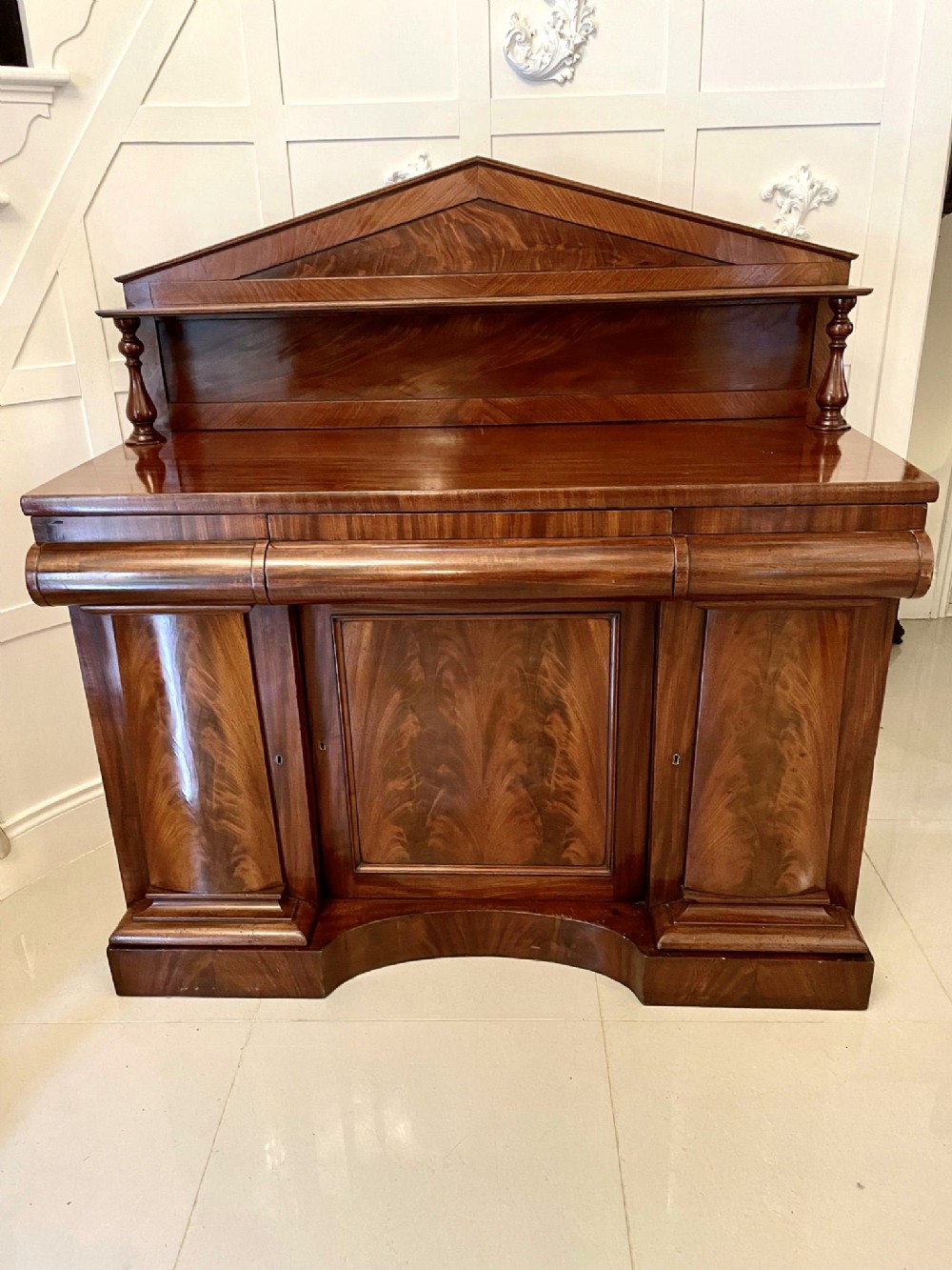 Quality Antique William IV Figured Mahogany Sideboard 
