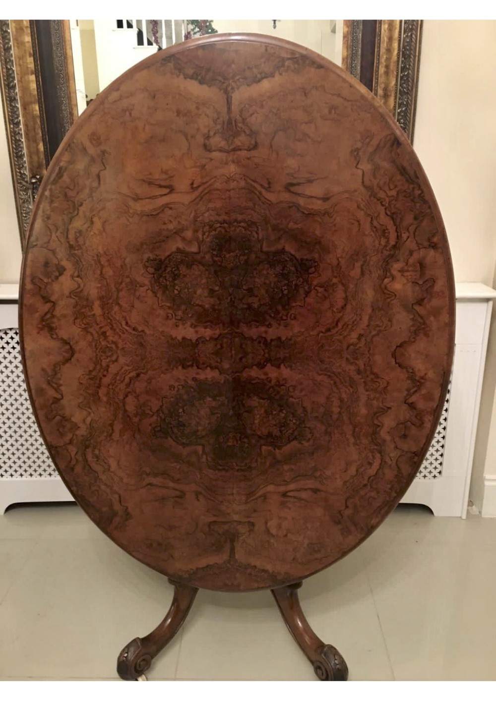 Fine Quality Antique Victorian Burr Walnut Oval Centre Table
