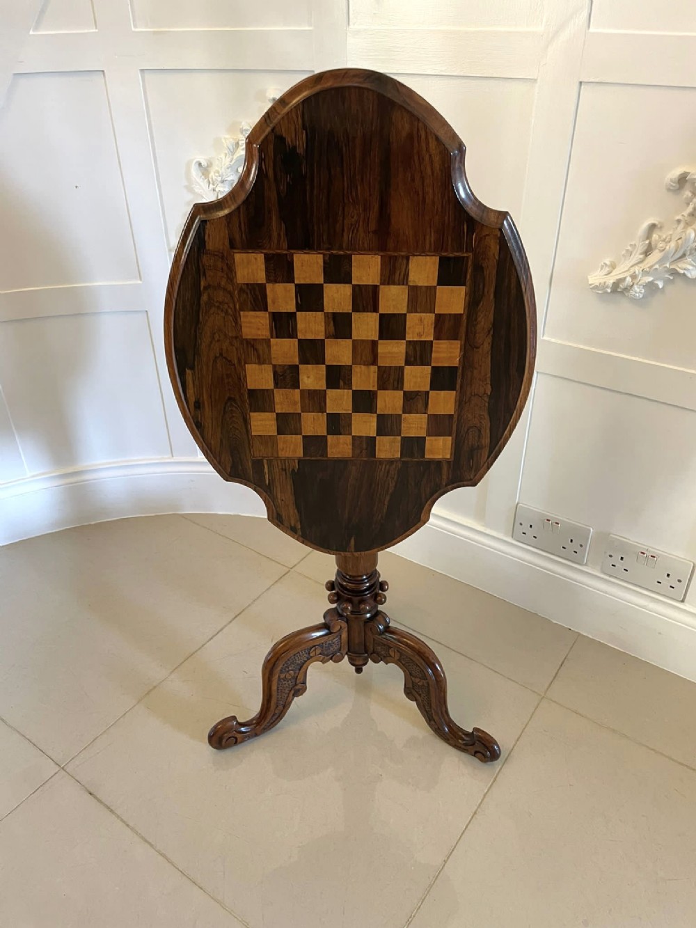  Antique Victorian Quality Rosewood Games Table
