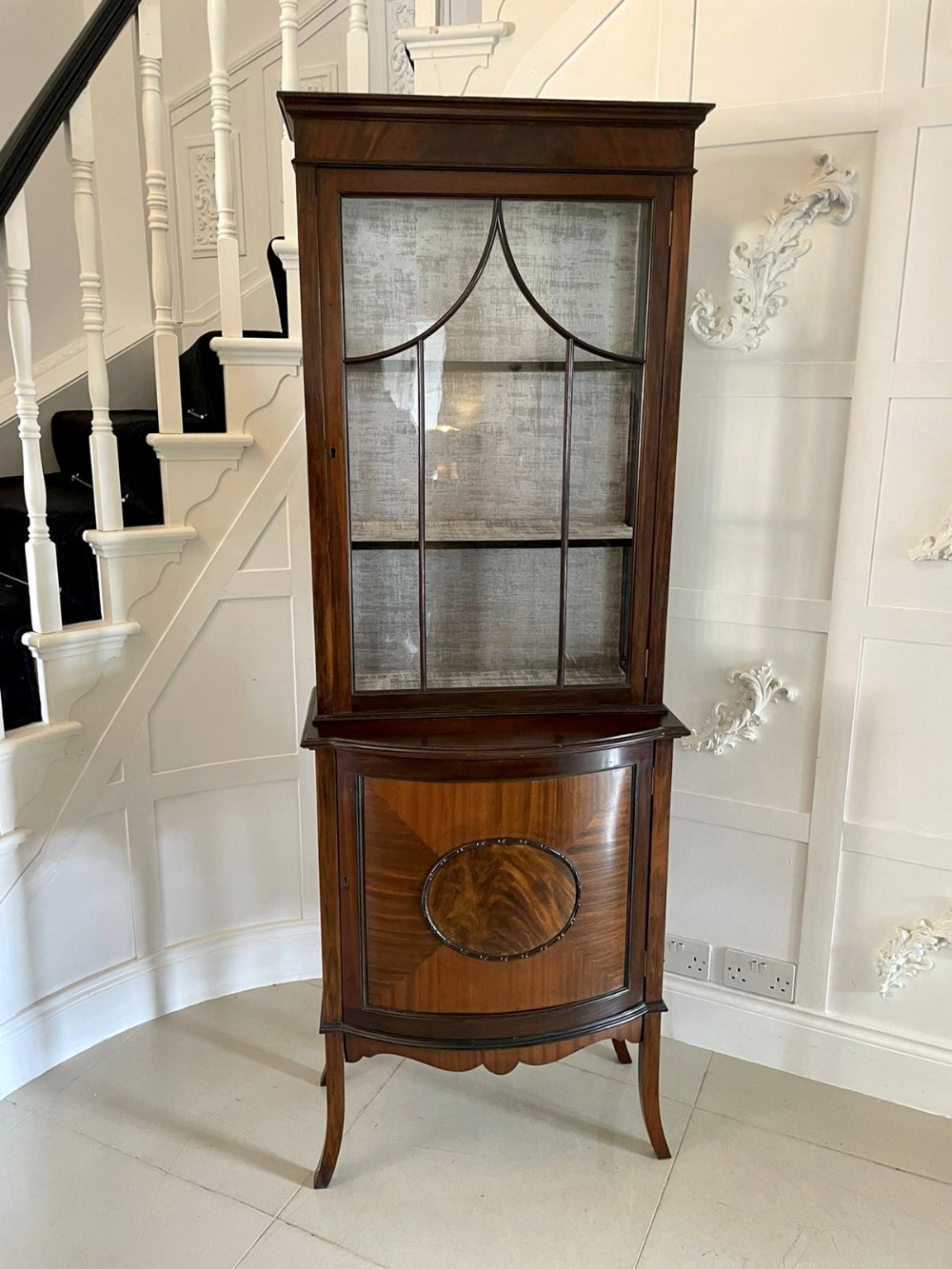  Antique Edwardian Mahogany Display Cabinet 
