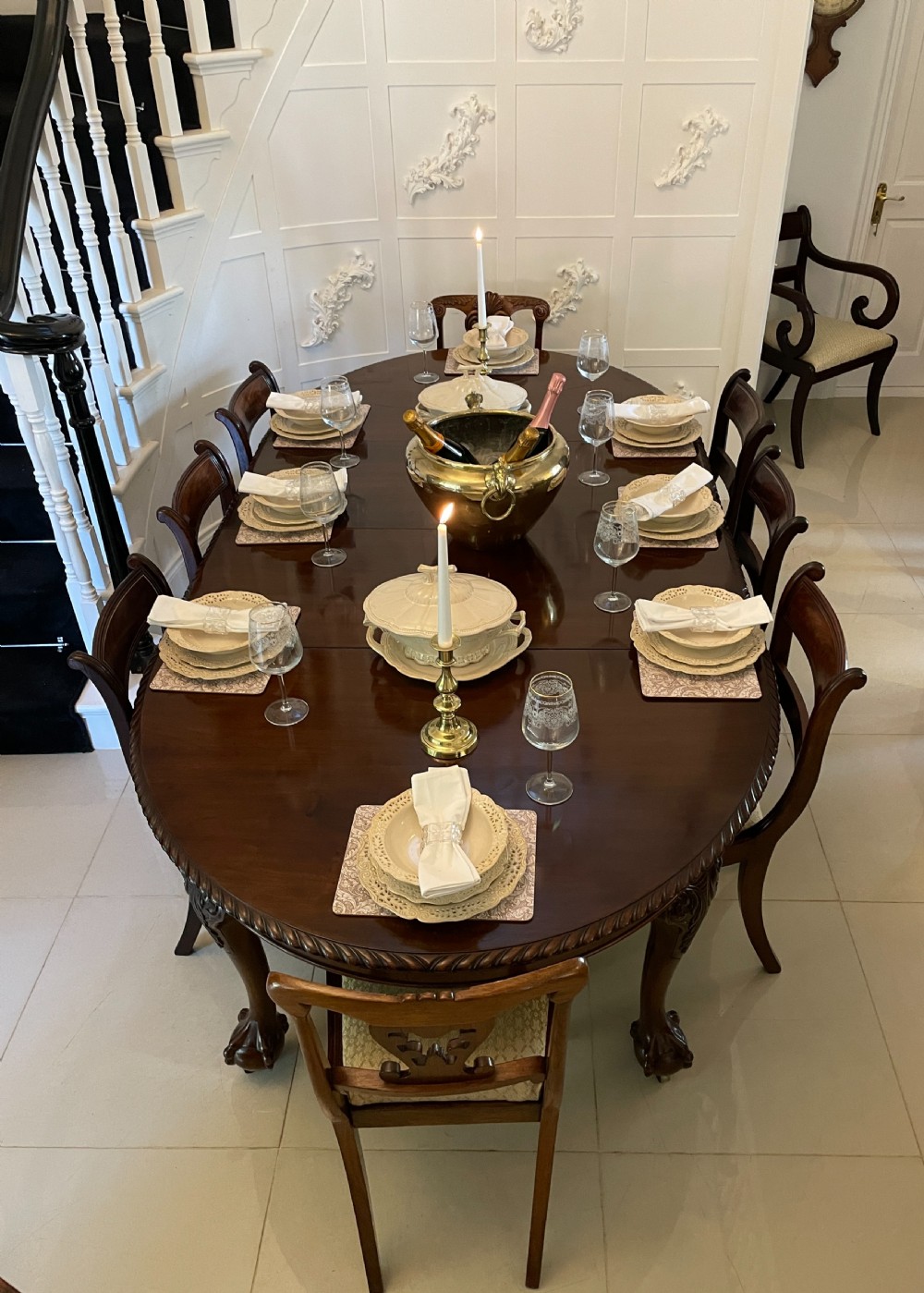   Antique Victorian Quality Carved Mahogany Extending Dining Table 73 x 121 x 247cm
 View III