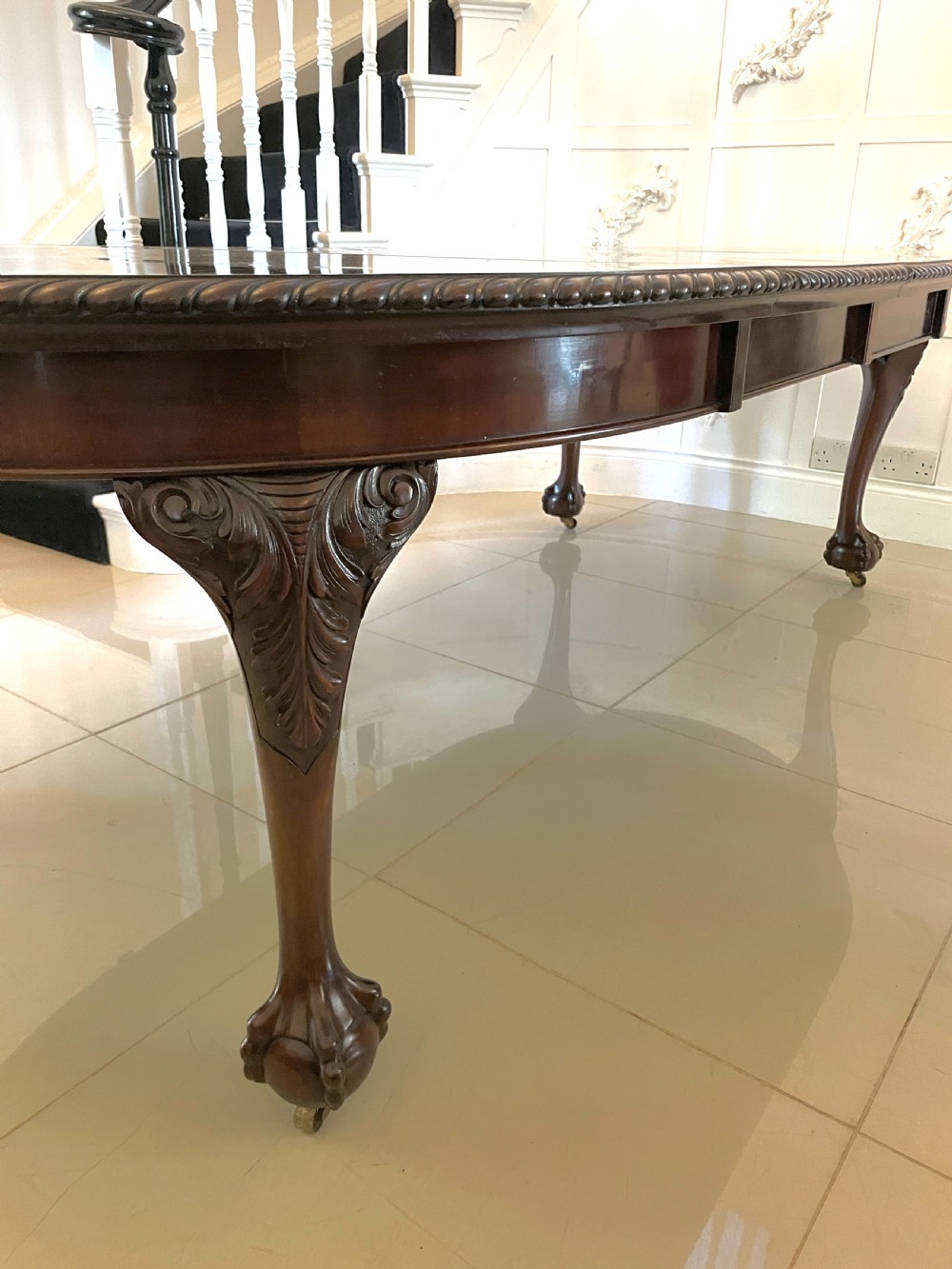   Antique Victorian Quality Carved Mahogany Extending Dining Table 73 x 121 x 247cm
 View X